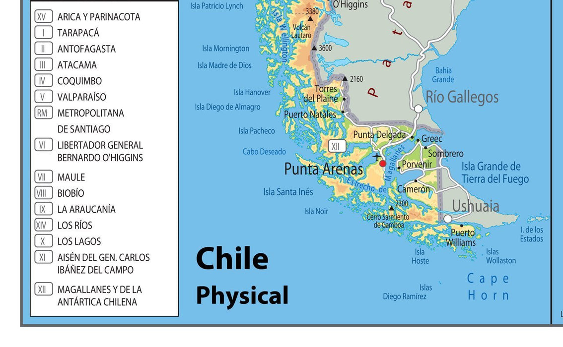 Chile Physical Map
