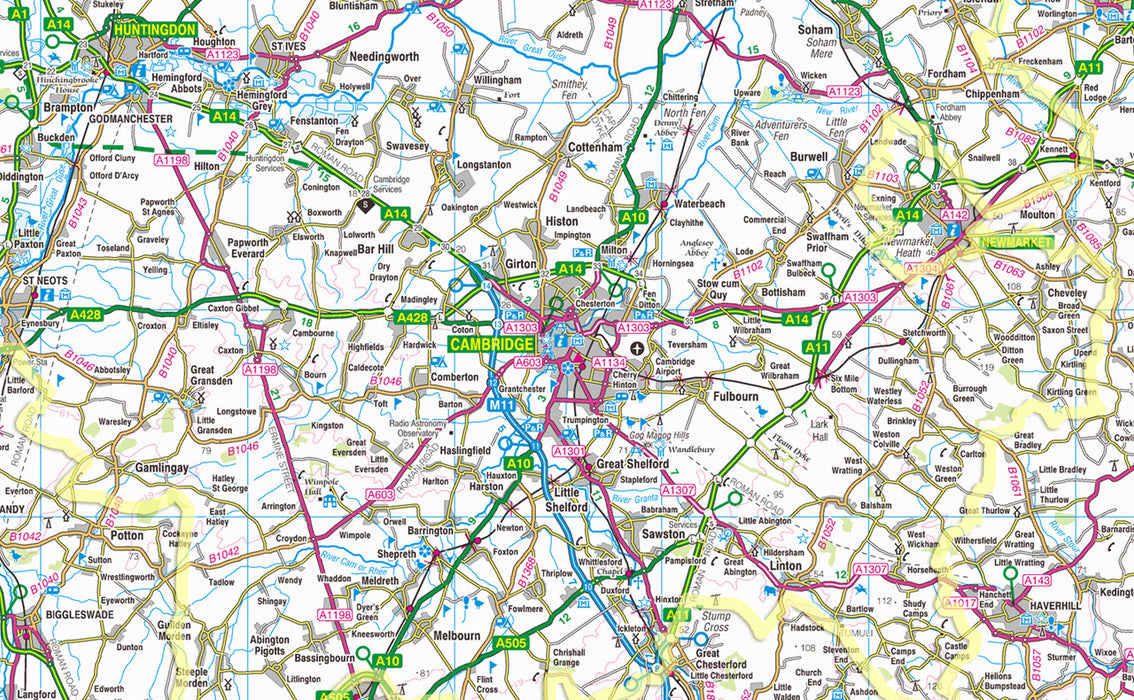 Cambridgeshire County Map I Love Maps