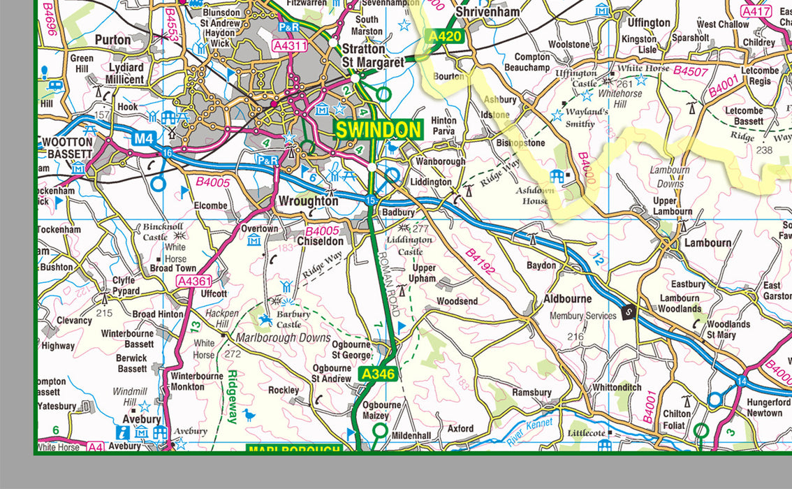 Oxfordshire, a county in England, UK.  This map covers the City of Oxford and towns:      Banbury     Bicester     Kidlington     Chipping Norton     Carterton     Witney     Thame     Chinnor     Abingdon-on-Thames     Wantage     Didcot     Wallingford     Henley-on-Thames   and the Districts of:      Oxford     Cherwell     Vale of White Horse     West Oxfordshire South Oxfordshire