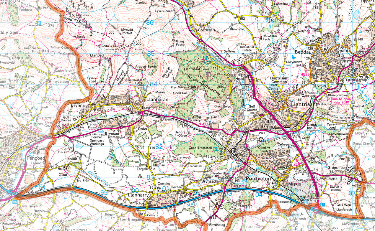 Map Outlining Rct Rhondda Cynon Taf County Map– I Love Maps