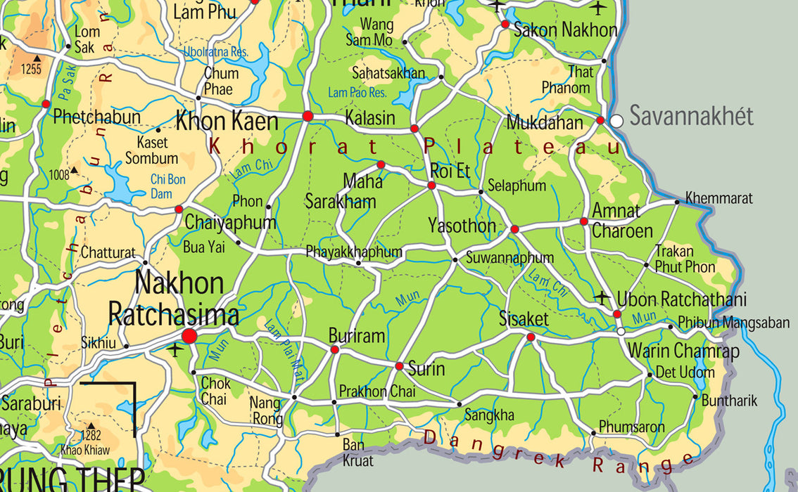 Thailand Physical Map
