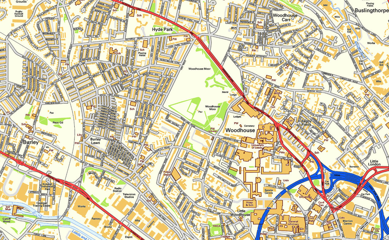Leeds City Centre Street Map I Love Maps