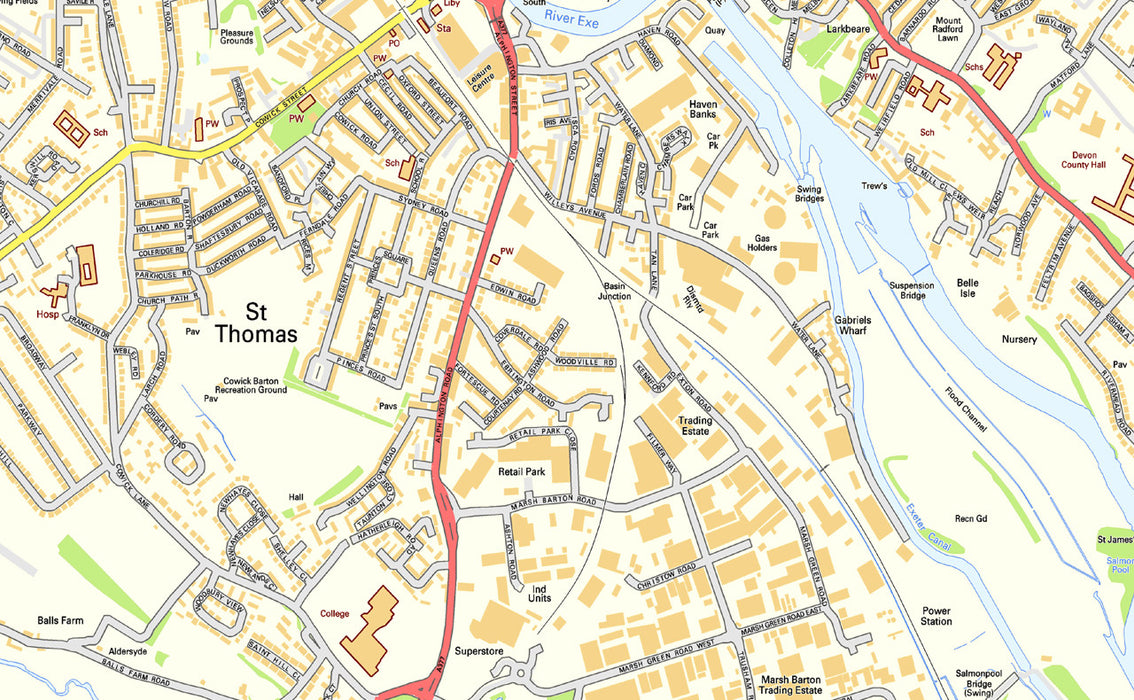 Exeter Street Map