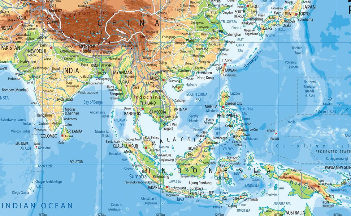 Asia Physical Map