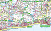 map of West Sussex, England, UK.  This map covers the city of Chichester and the towns      Worthing     Crawley     Bognor Regis     Littlehampton     Shoreham-by-Sea     Horsham     Haywards Heat     Burgess Hill     East Grinstead     Chichester