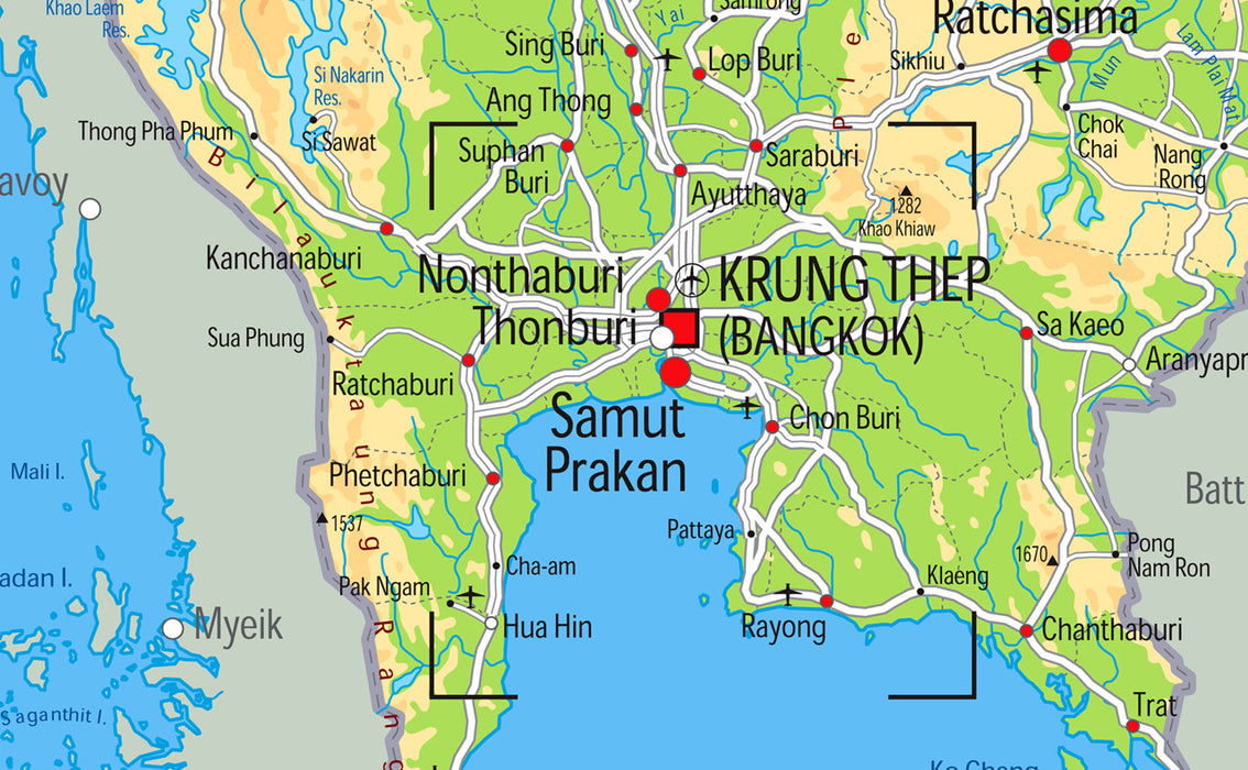 Thailand Physical Map