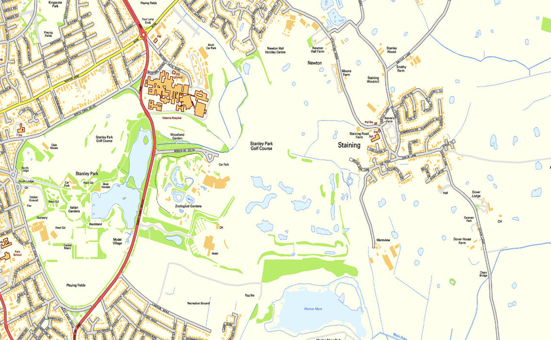 Blackpool Street Map