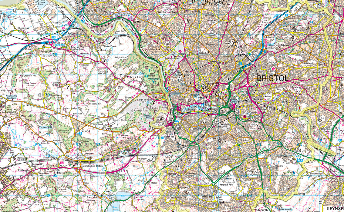 map of Bristol, a ceremonial county in England, UK.  This map covers the city of Bristol and towns      Little Chalfont     Avonmouth     Bedminster     Brislington     Cholesbury     Clifton     Fishponds     Hawridge     Henbury     Shirehampton     Stapleton 