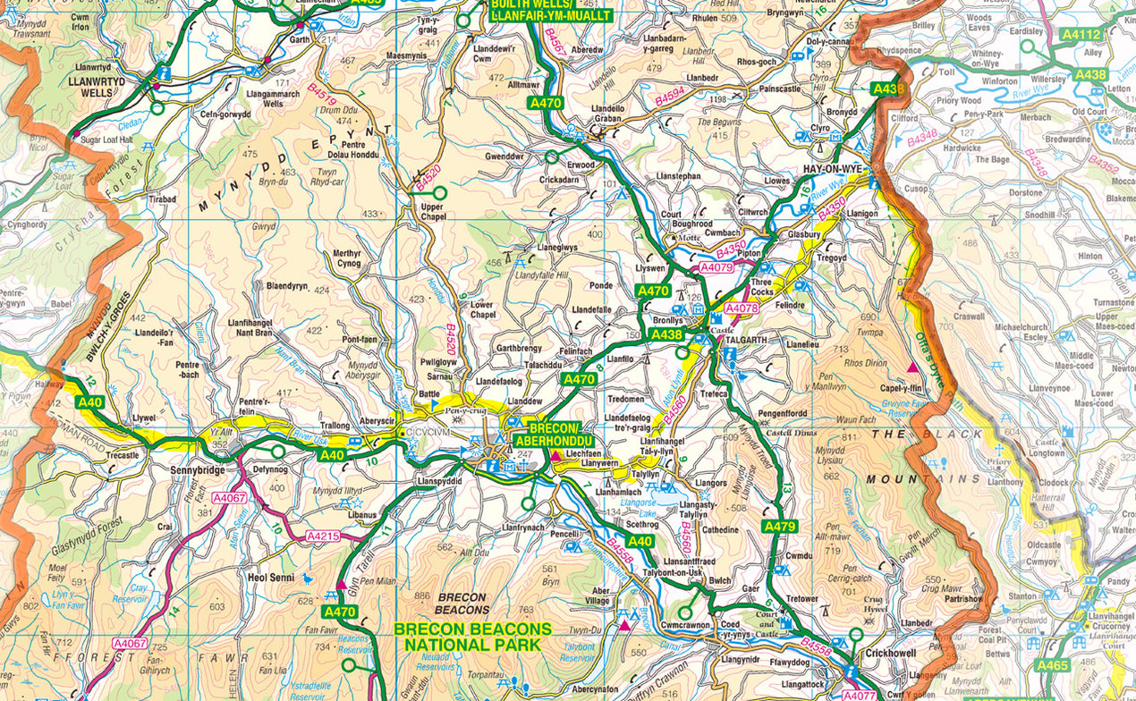 Powys County Map– I Love Maps