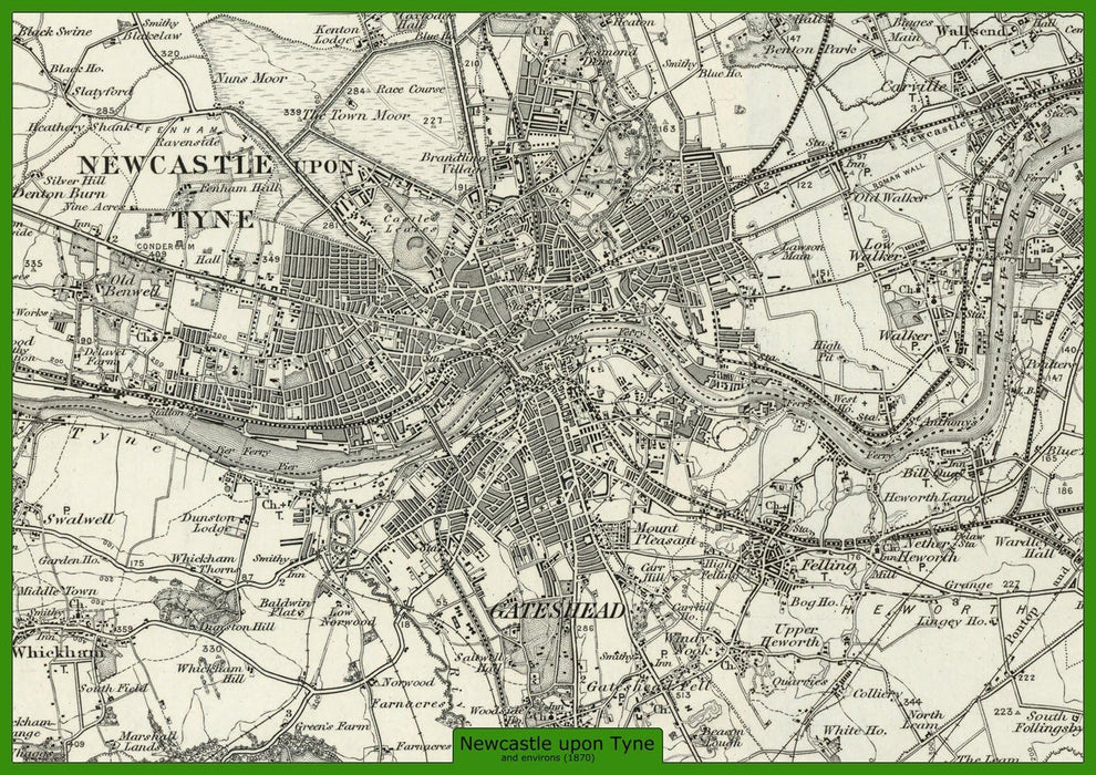 Newcastle and Environs - Ordnance Survey of England and Wales 1870 Series