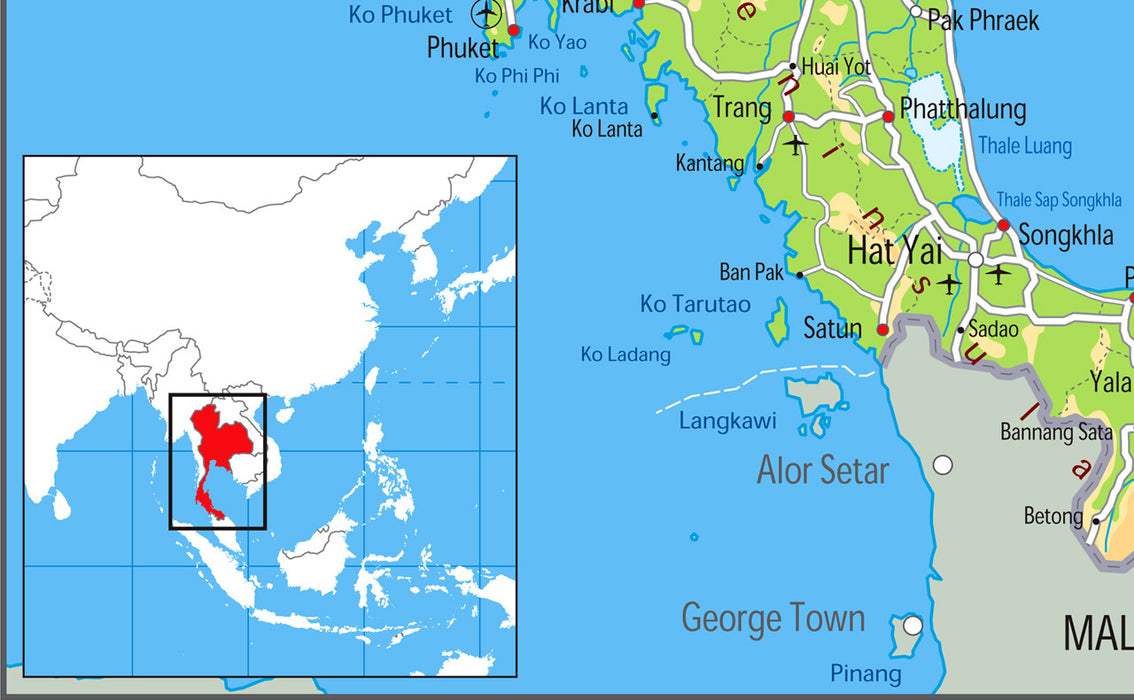 Thailand Physical Map