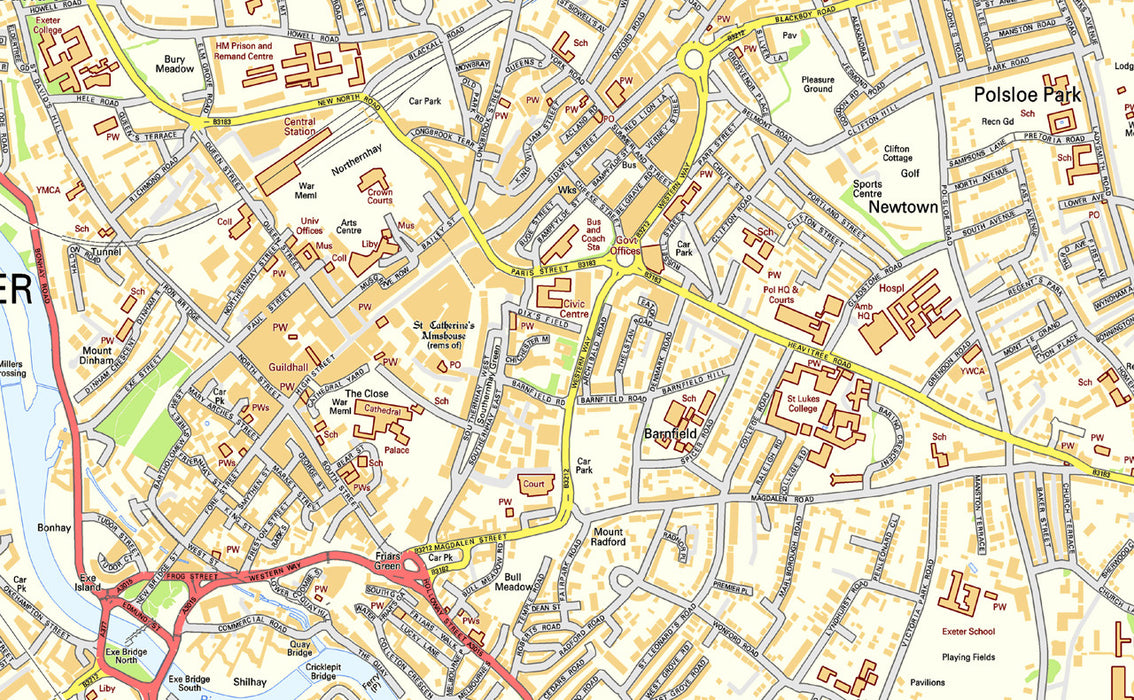 Exeter Street Map