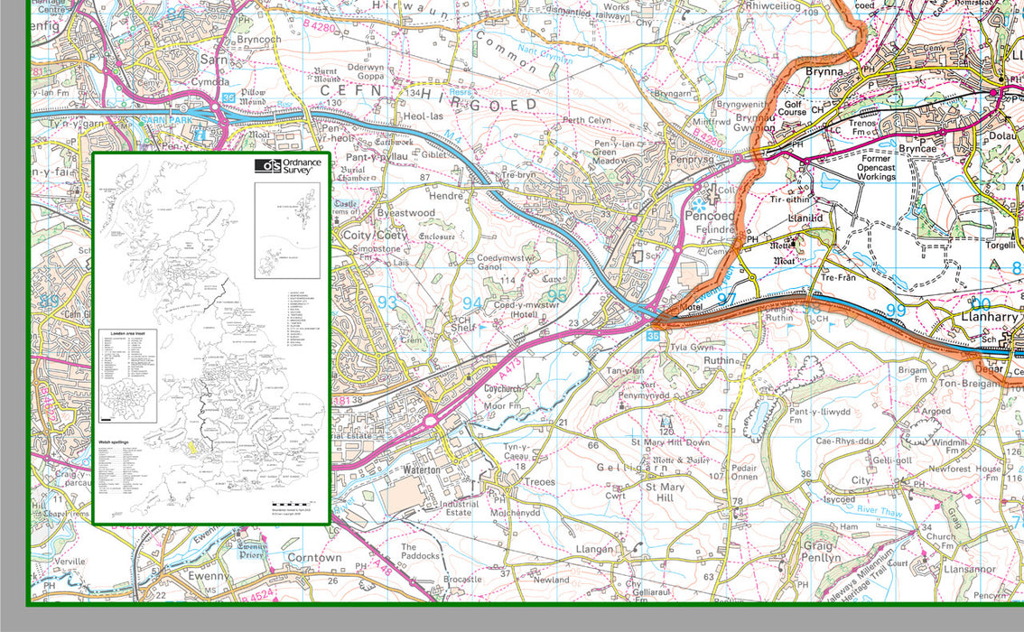 Map Outlining Rct Rhondda Cynon Taf County Map– I Love Maps