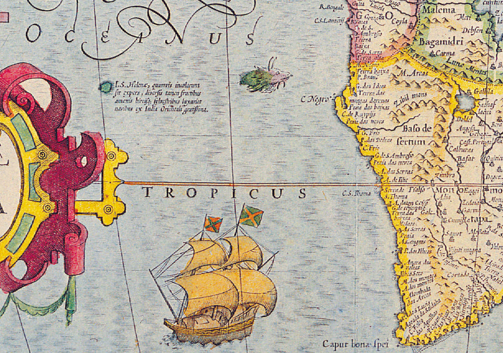 Antique 1606 Map of Africa by Jodoco Hondio