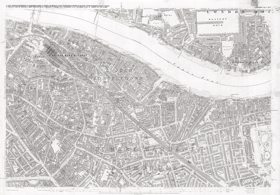 London 1872 Ordnance Survey Map - Sheet XLV - Bermondsey