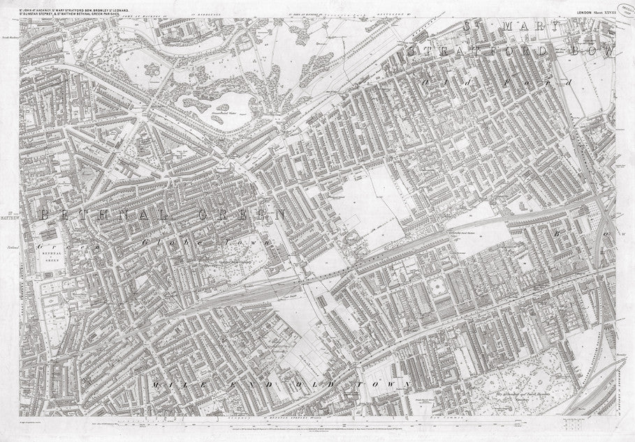 London 1872 Ordnance Survey Map - Sheet XXVIII - Bethnal Green