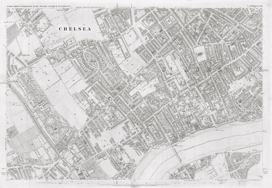 London 1872 Ordnance Survey Map - Sheet LIII - Chelsea