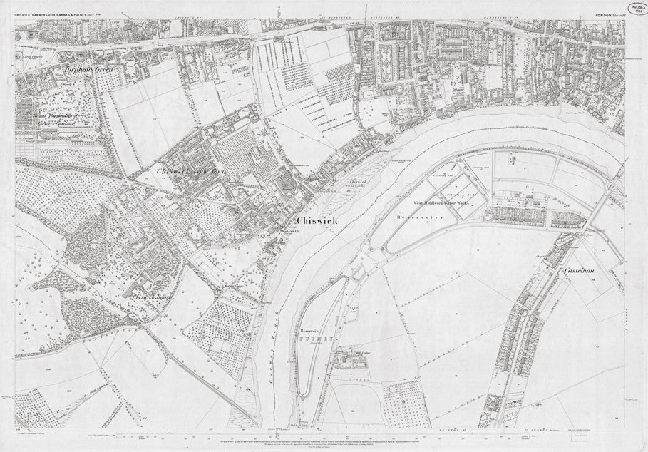 London 1872 Ordnance Survey Map - Sheet LI - Chiswick