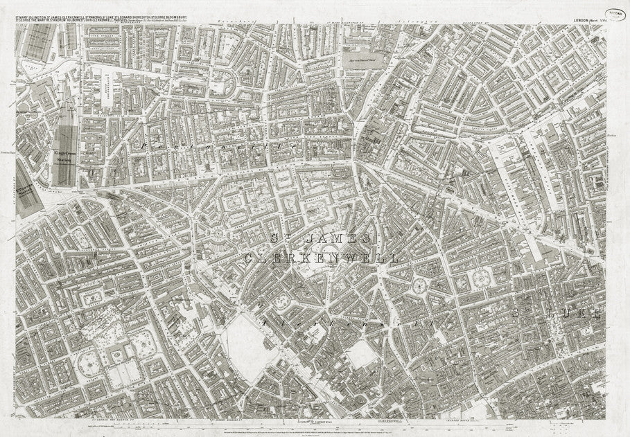 London 1872 Ordnance Survey Map - Sheet XXVI - Clerkenwell