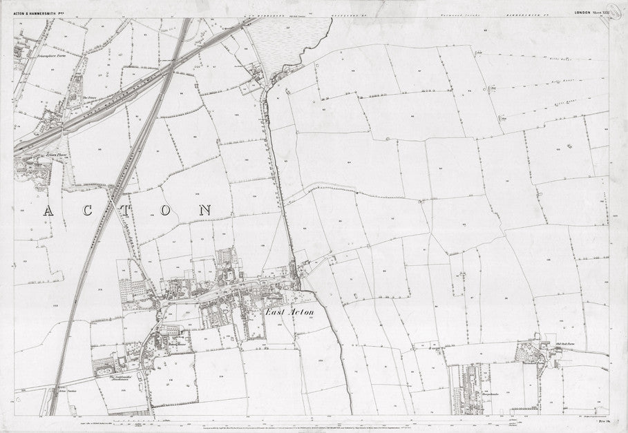 London 1872 Ordnance Survey Map - Sheet XXXI - East Acton