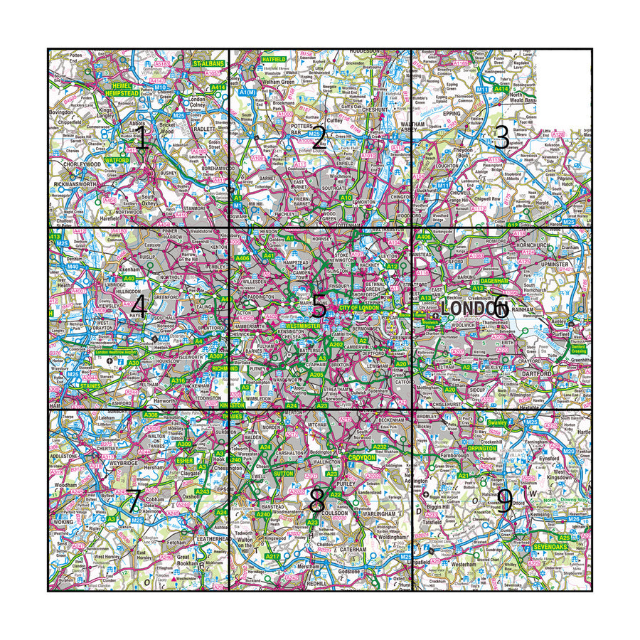 London Out To The M25 Set– I Love Maps