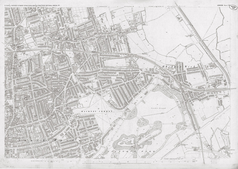 London 1872 Ordnance Survey Map - Sheet XIX - Hackney