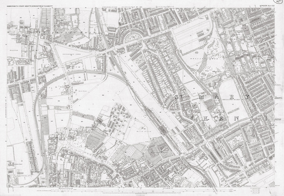 London 1872 Ordnance Survey Map - Sheet XLI - Hammersmith