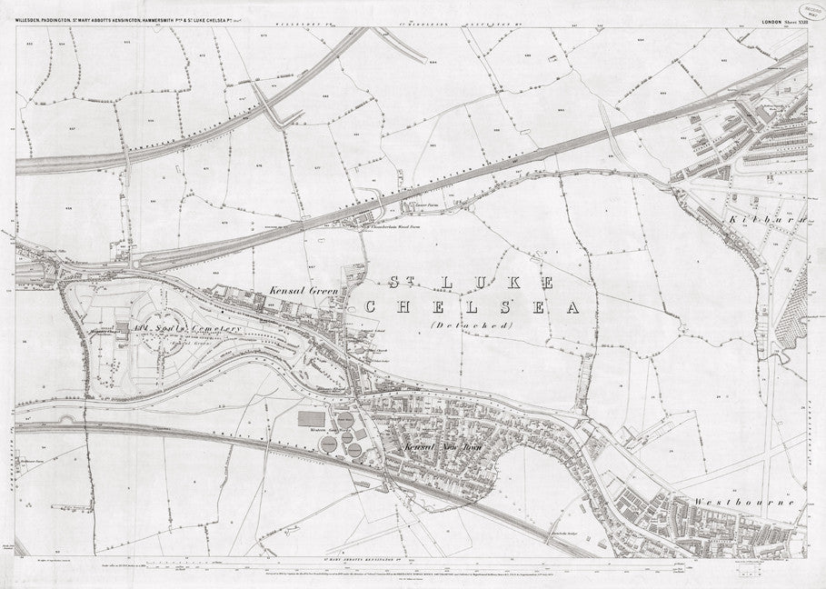 London 1872 Ordnance Survey Map - Sheet XXIII - Kensal Green