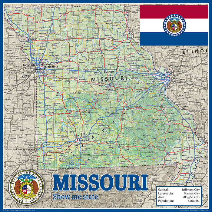 Missouri Physical State Map