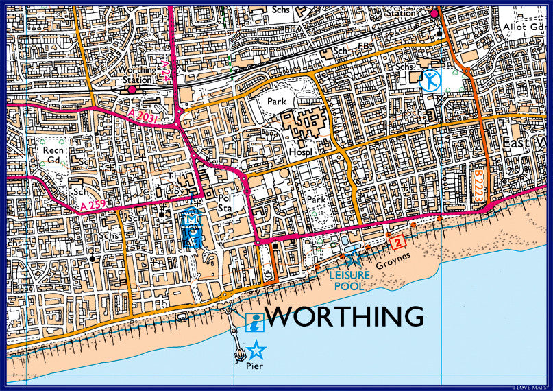 Personalised 2.9km x 2km 1:25 000 Ordnance Survey Map