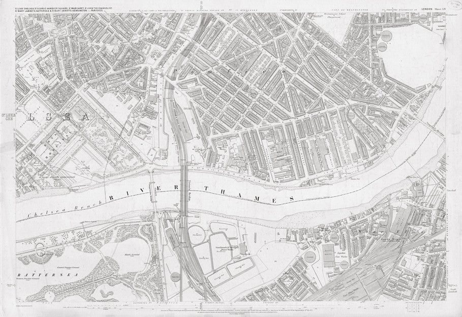London 1872 Ordnance Survey Map - Sheet LIV - Pimlico