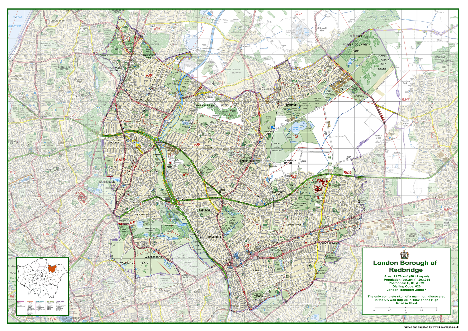 Redbridge London Borough Map– I Love Maps
