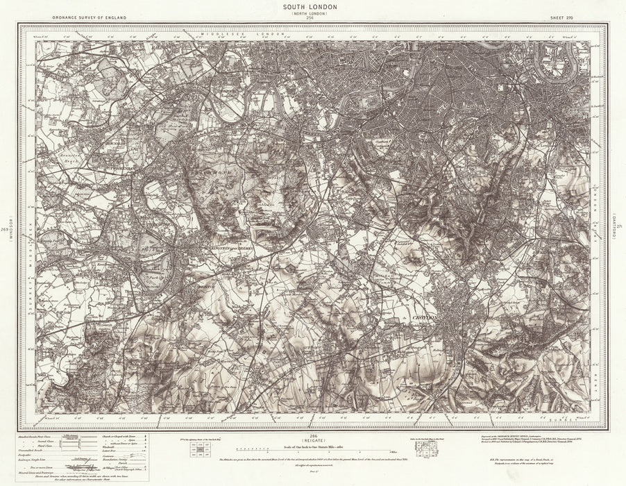 South London Ordnance Survey Map Dated 1869