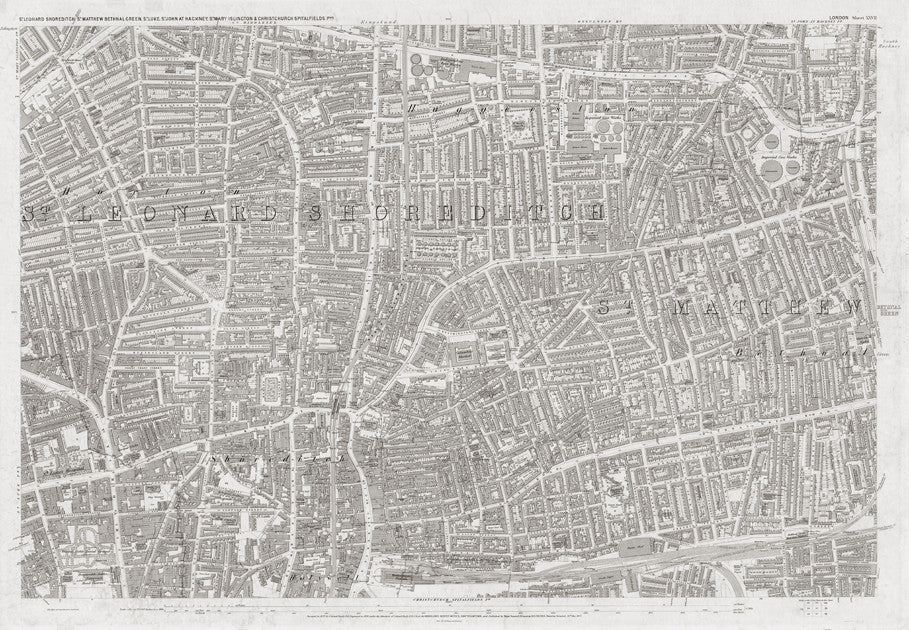 London 1872 Ordnance Survey Map - Sheet XXVII - Shoreditch