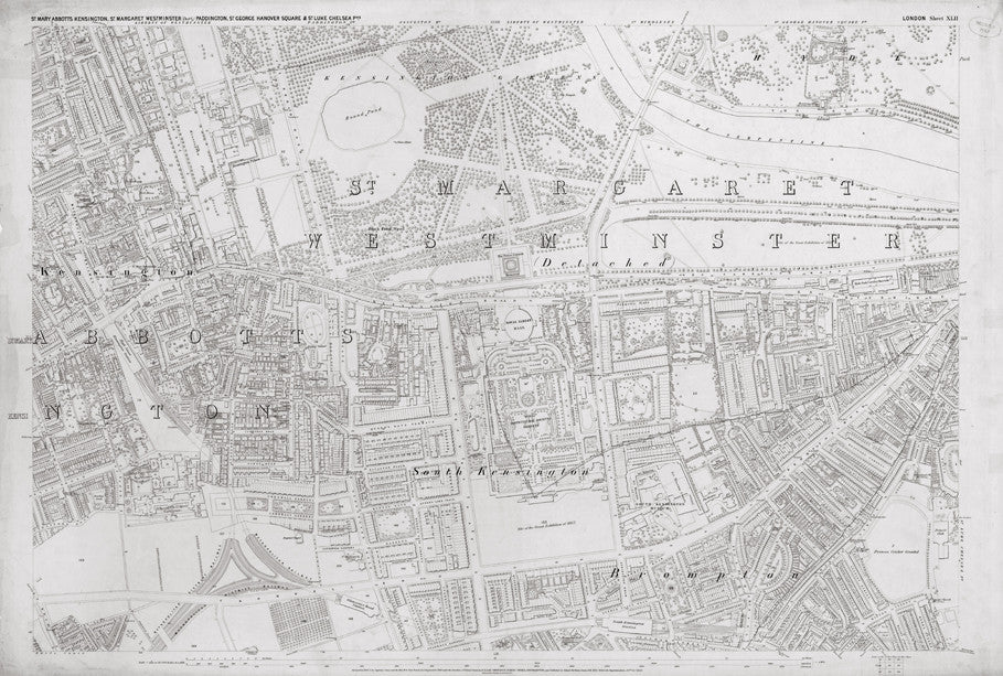 London 1872 Ordnance Survey Map - Sheet XLII - South Kensington