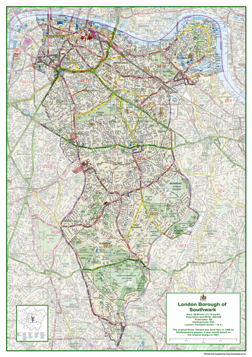 Southwark London Borough Map– I Love Maps