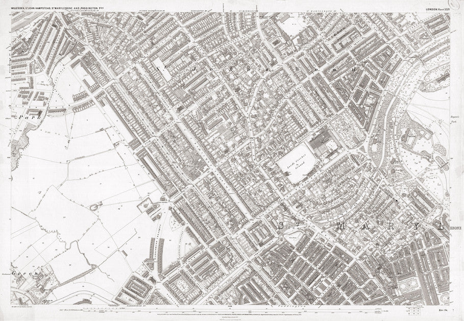 London 1872 Ordnance Survey Map - Sheet XXIV - St John's Wood