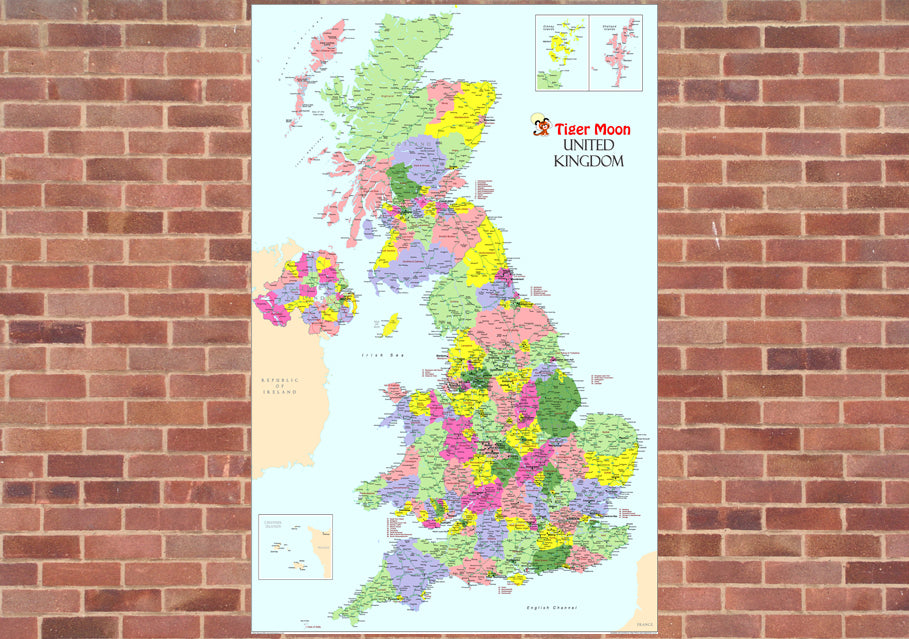 United Kingdom Political Mounted Map