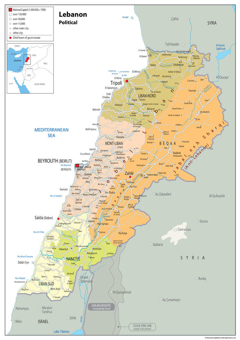 Lebanon Political Map
