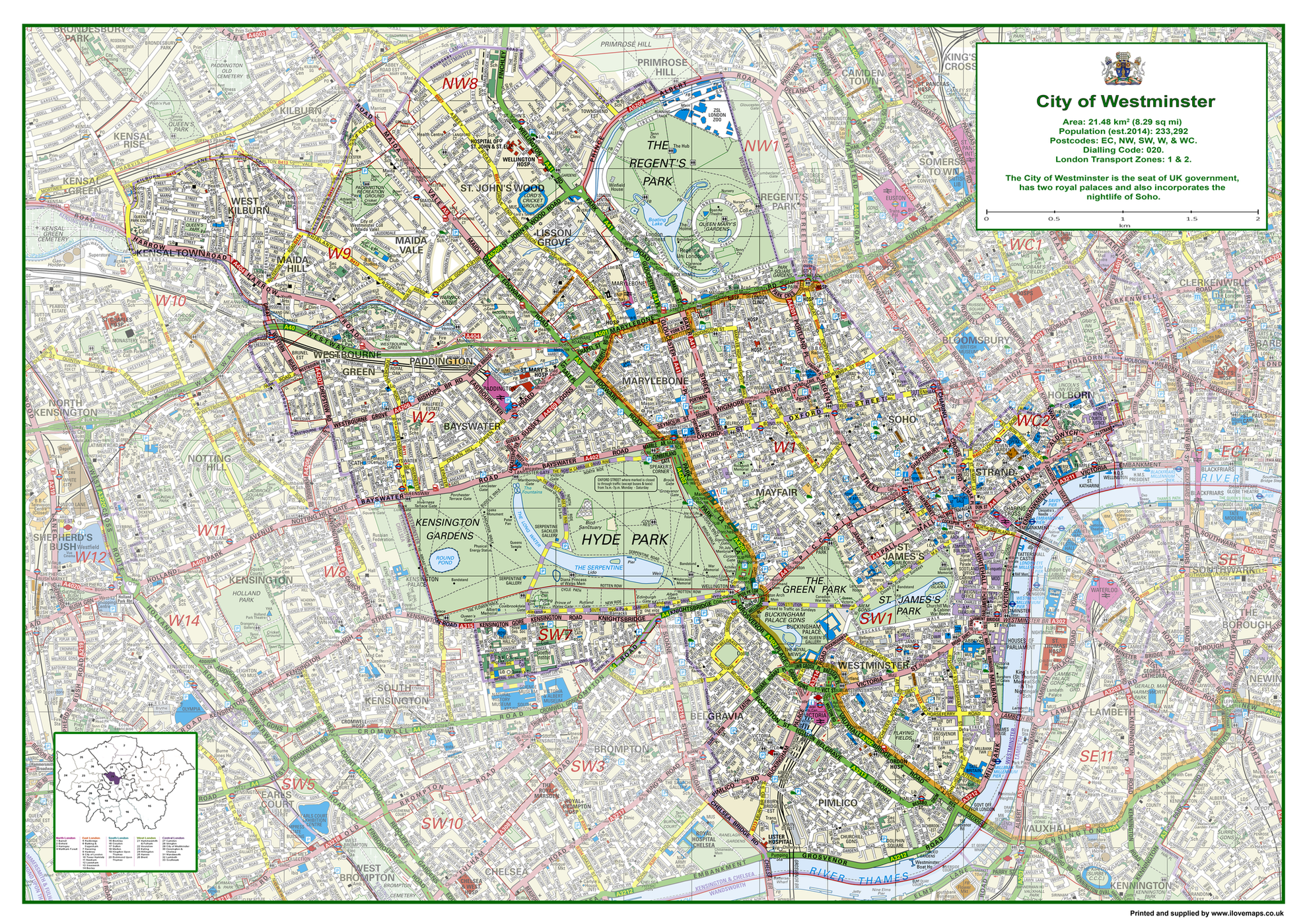 Westminster London Borough Map– I Love Maps