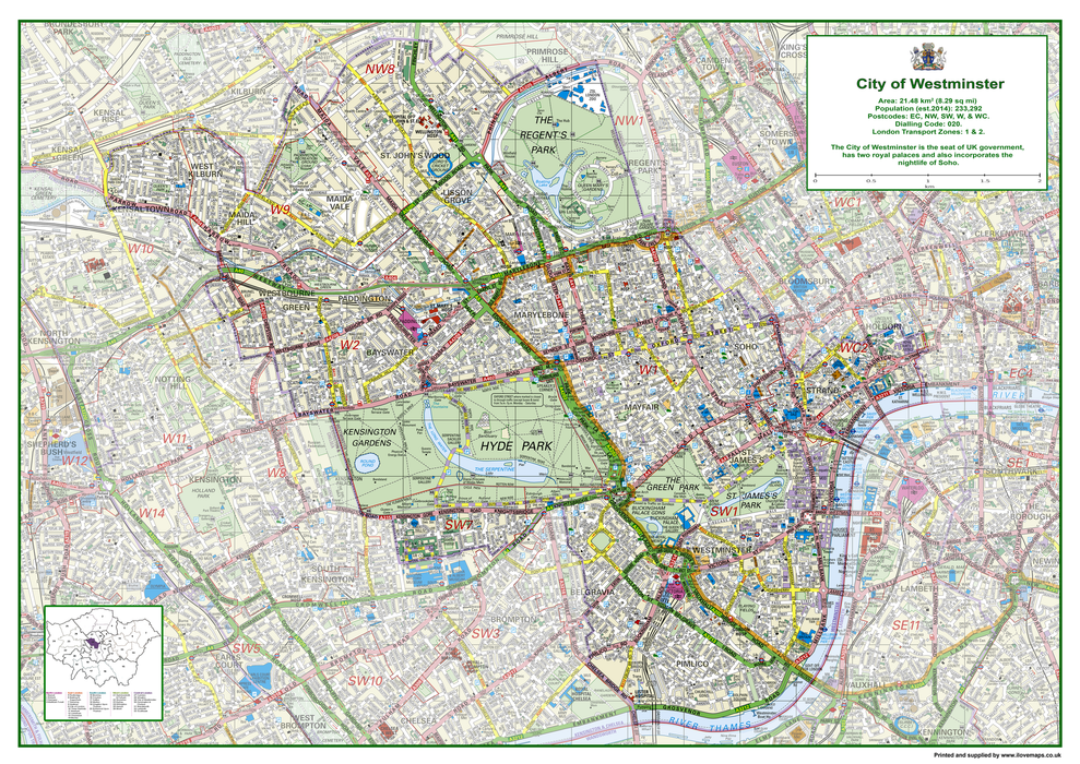 Westminster London Borough Map