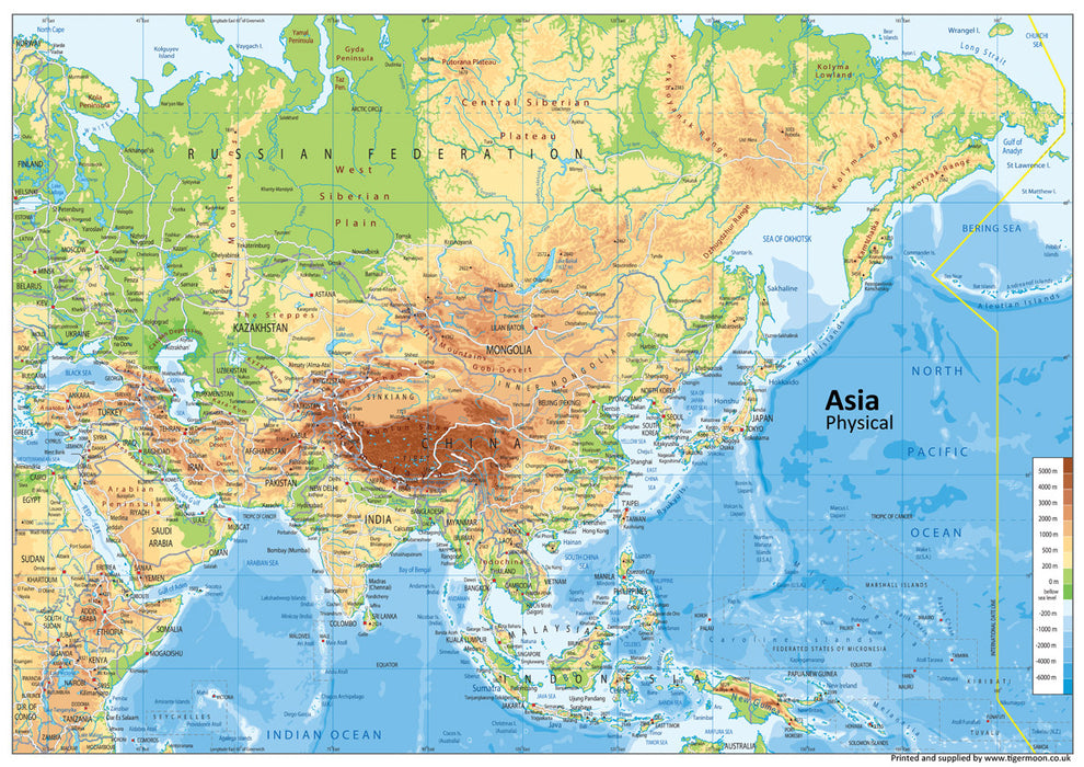 Asia Physical Map