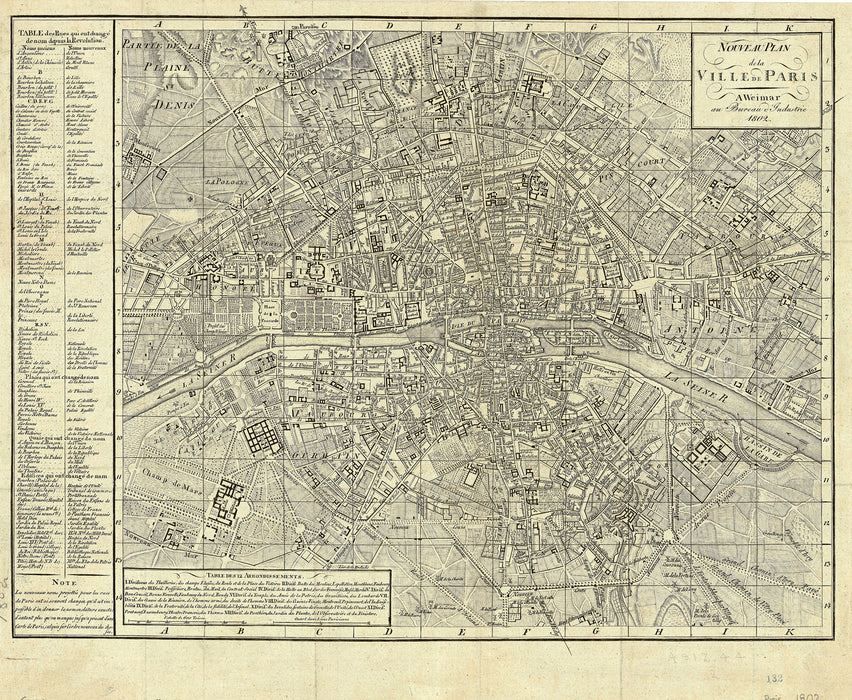 1802 - Nouveau Plan de la Ville de Paris by Pichon