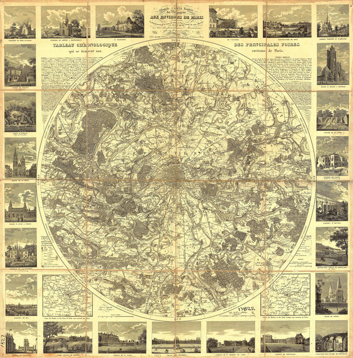 1830 - Map Of Paris & Environs - Aux Environs De Paris