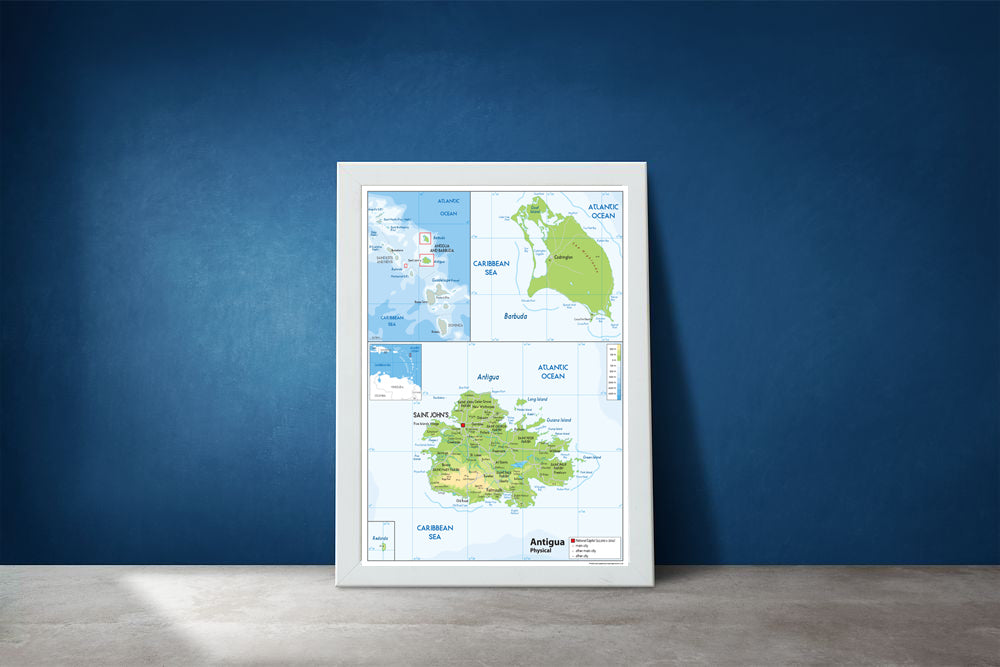 Antigua Physical Map