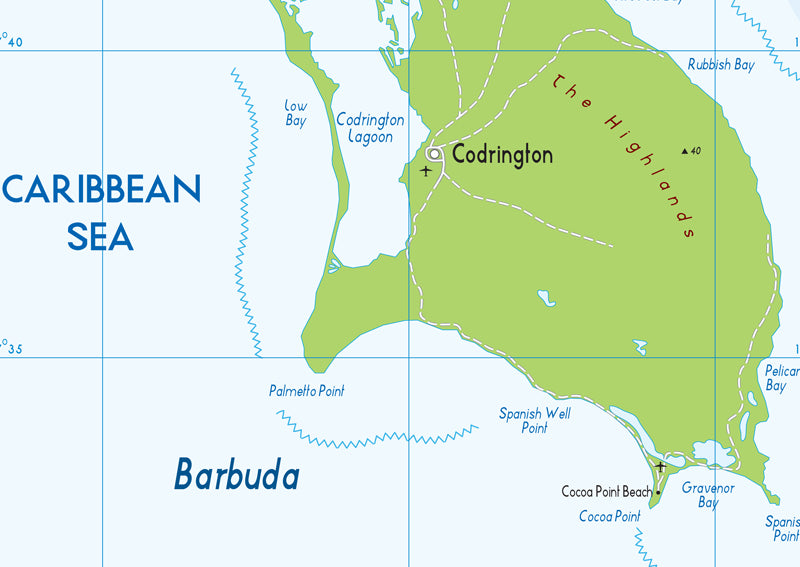 Antigua Physical Map