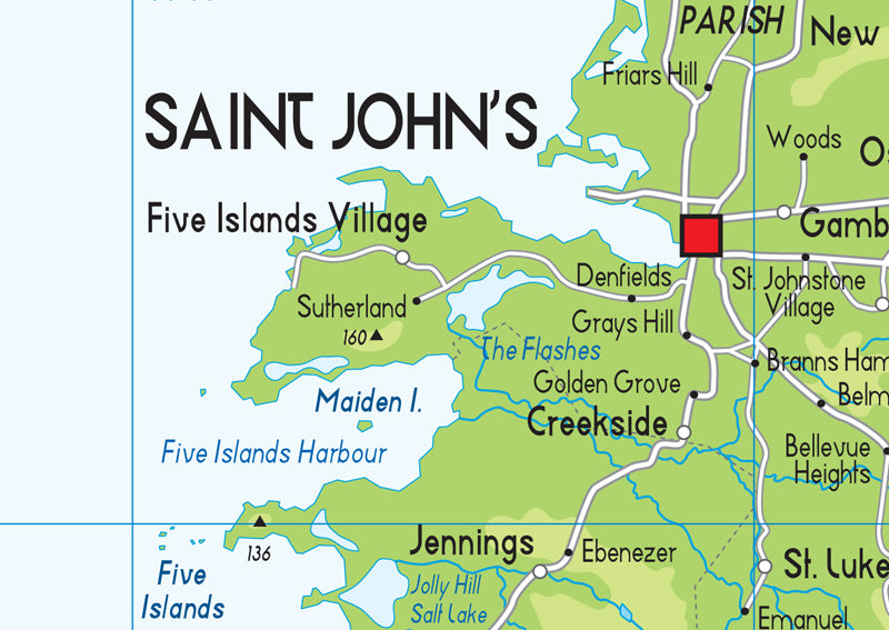Antigua Physical Map