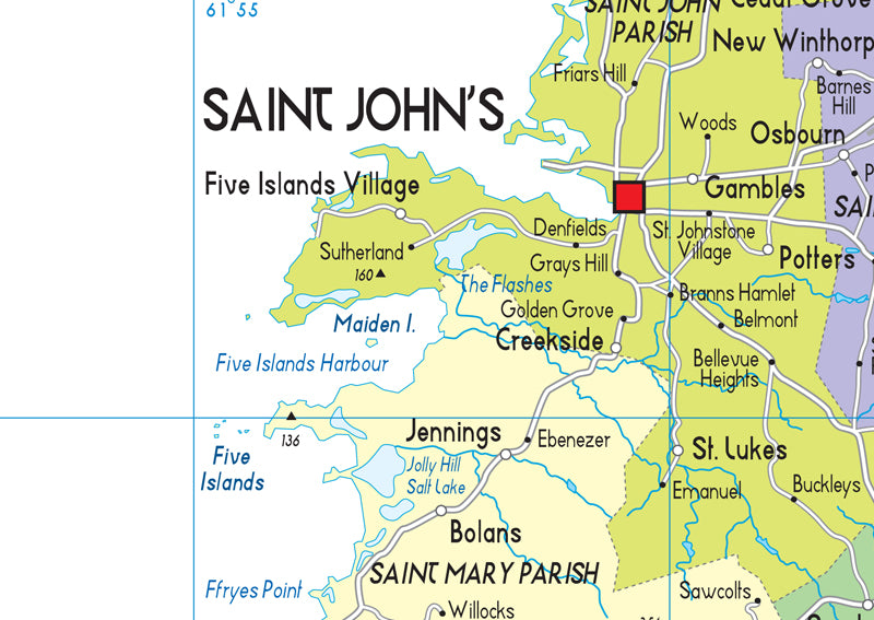 Antigua Political Map