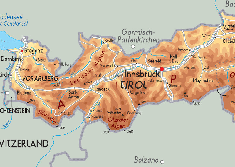 Austria Physical Map