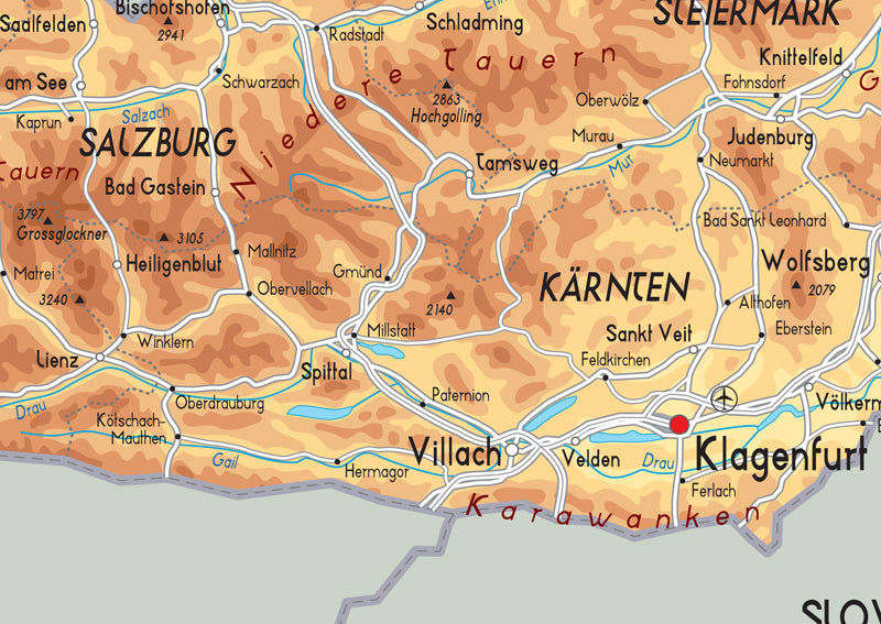 Austria Physical Map